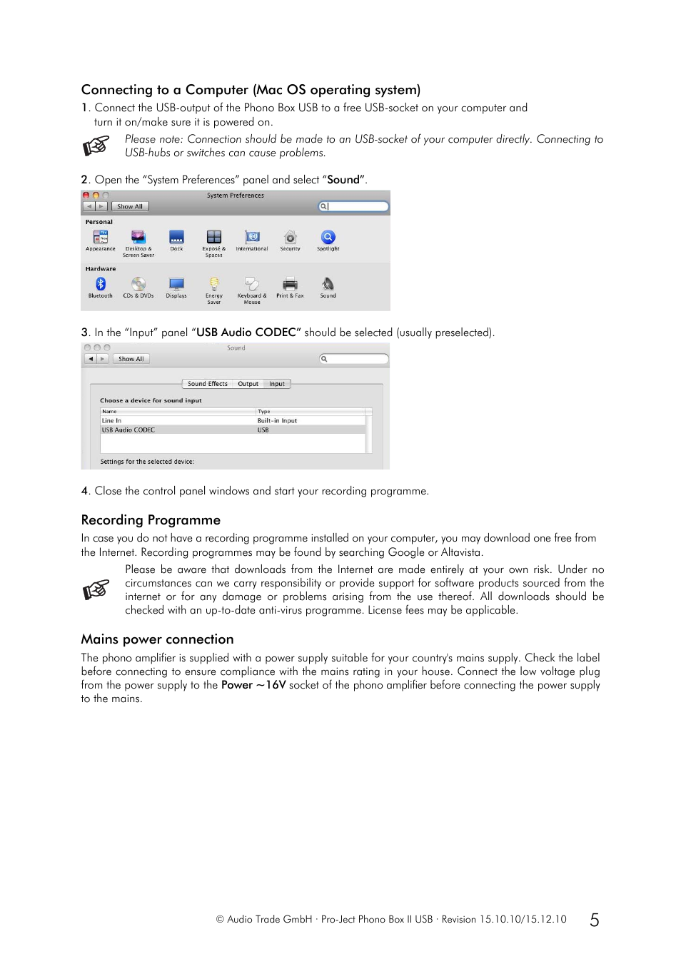 Pro-Ject Audio Systems Phono Box II USB User Manual | Page 5 / 6
