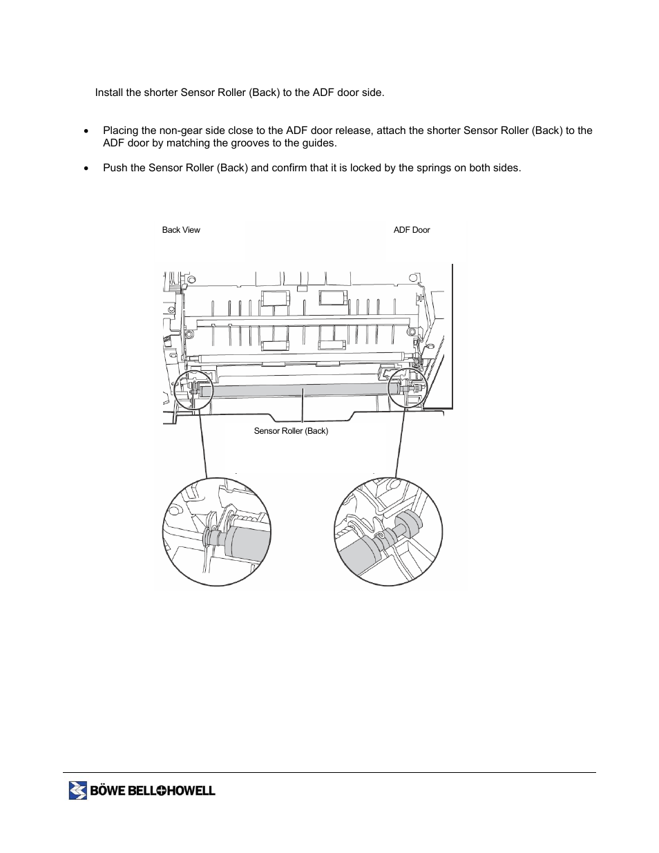 Re-attaching the sensor rollers | Bowe, Bell + Howell 1400 User Manual | Page 48 / 108
