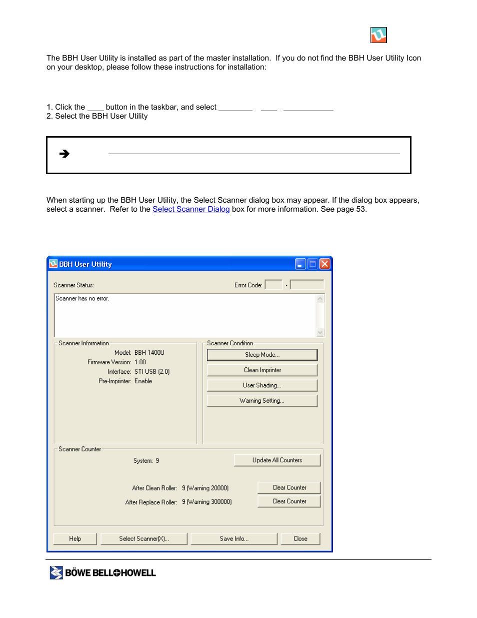 Installation procedure for bbh user utility, Functions and settings | Bowe, Bell + Howell 1400 User Manual | Page 51 / 108