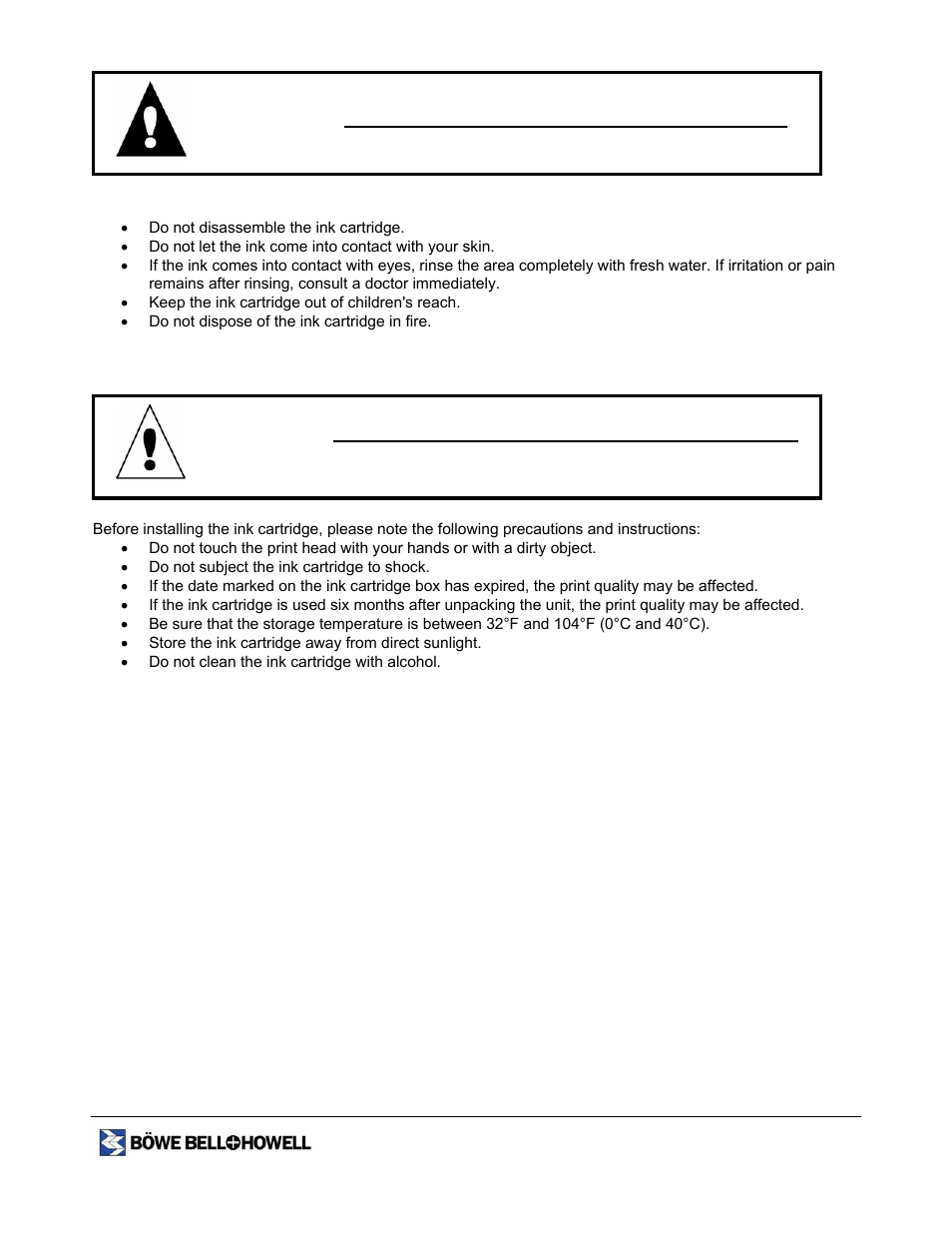 Warning, Caution, English | Bowe, Bell + Howell 1400 User Manual | Page 73 / 108