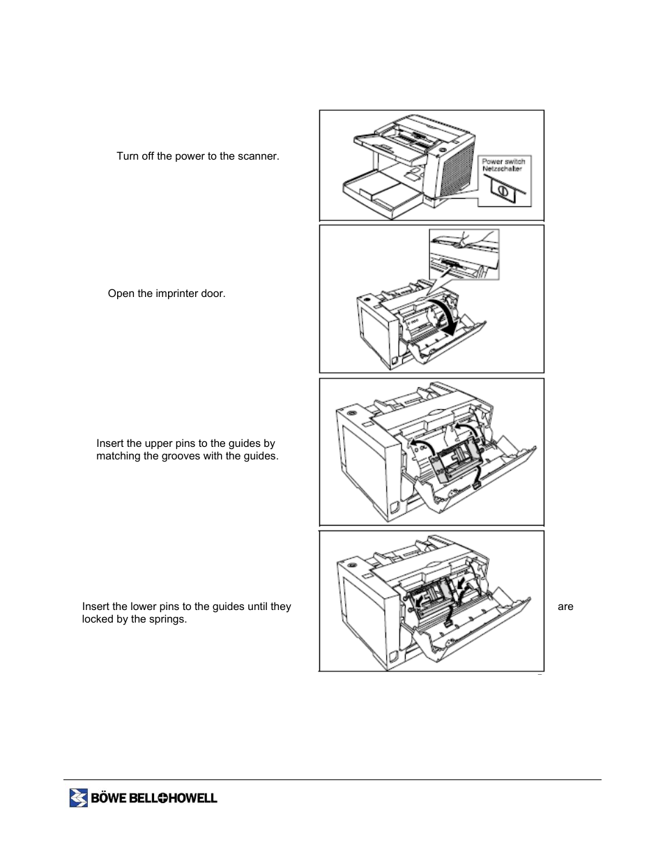 Installing the imprinter unit | Bowe, Bell + Howell 1400 User Manual | Page 85 / 108