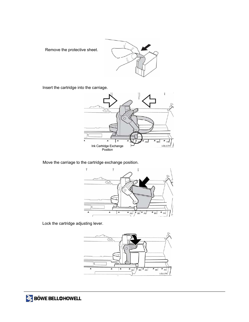 Installing the ink cartridge | Bowe, Bell + Howell 1400 User Manual | Page 87 / 108