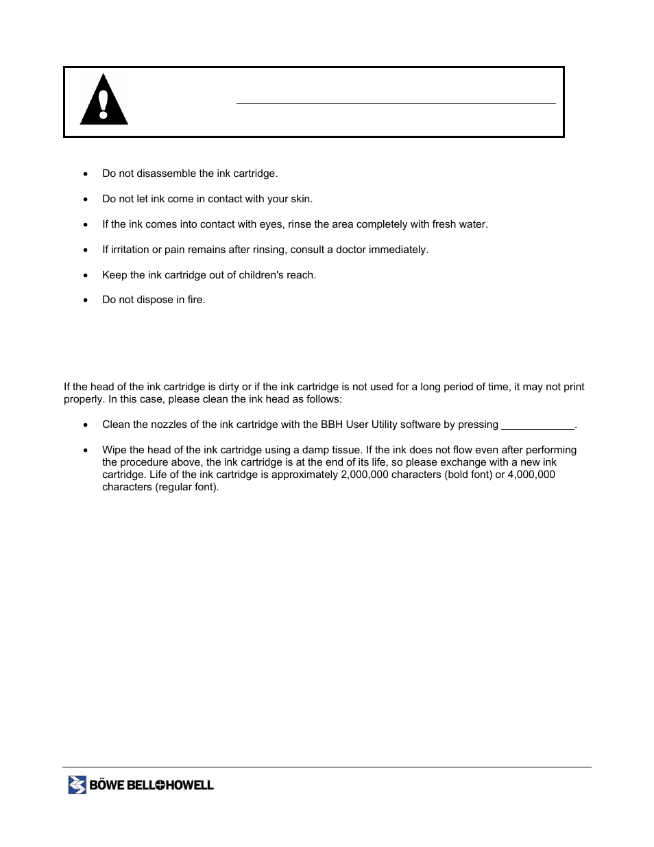 Correcting faulty printing, Warning, English | Bowe, Bell + Howell 1400 User Manual | Page 93 / 108