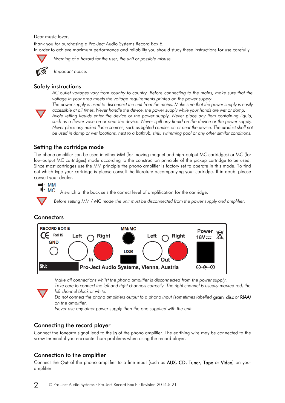 Pro-Ject Audio Systems Record Box E User Manual | Page 2 / 4