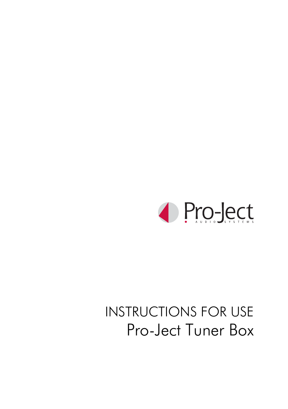 Pro-Ject Audio Systems Tuner Box User Manual | 4 pages