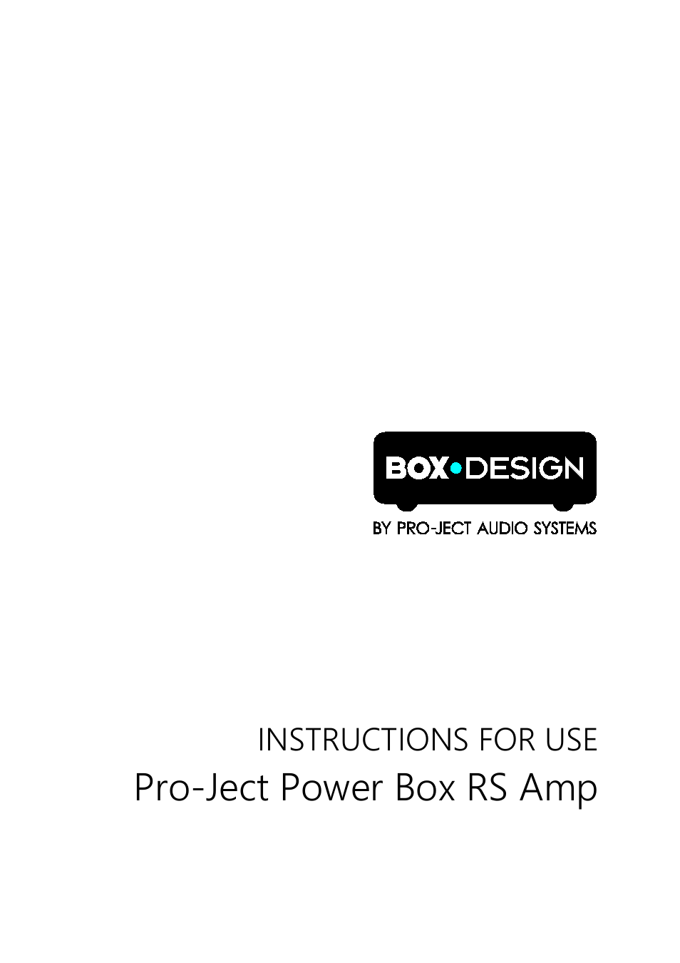 Pro-Ject Audio Systems Power Box RS Amp User Manual | 4 pages