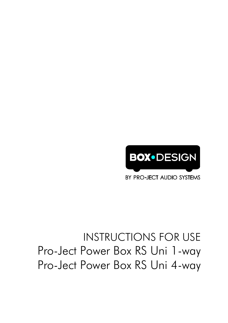 Pro-Ject Audio Systems Power Box RS Uni 1-way User Manual | 3 pages