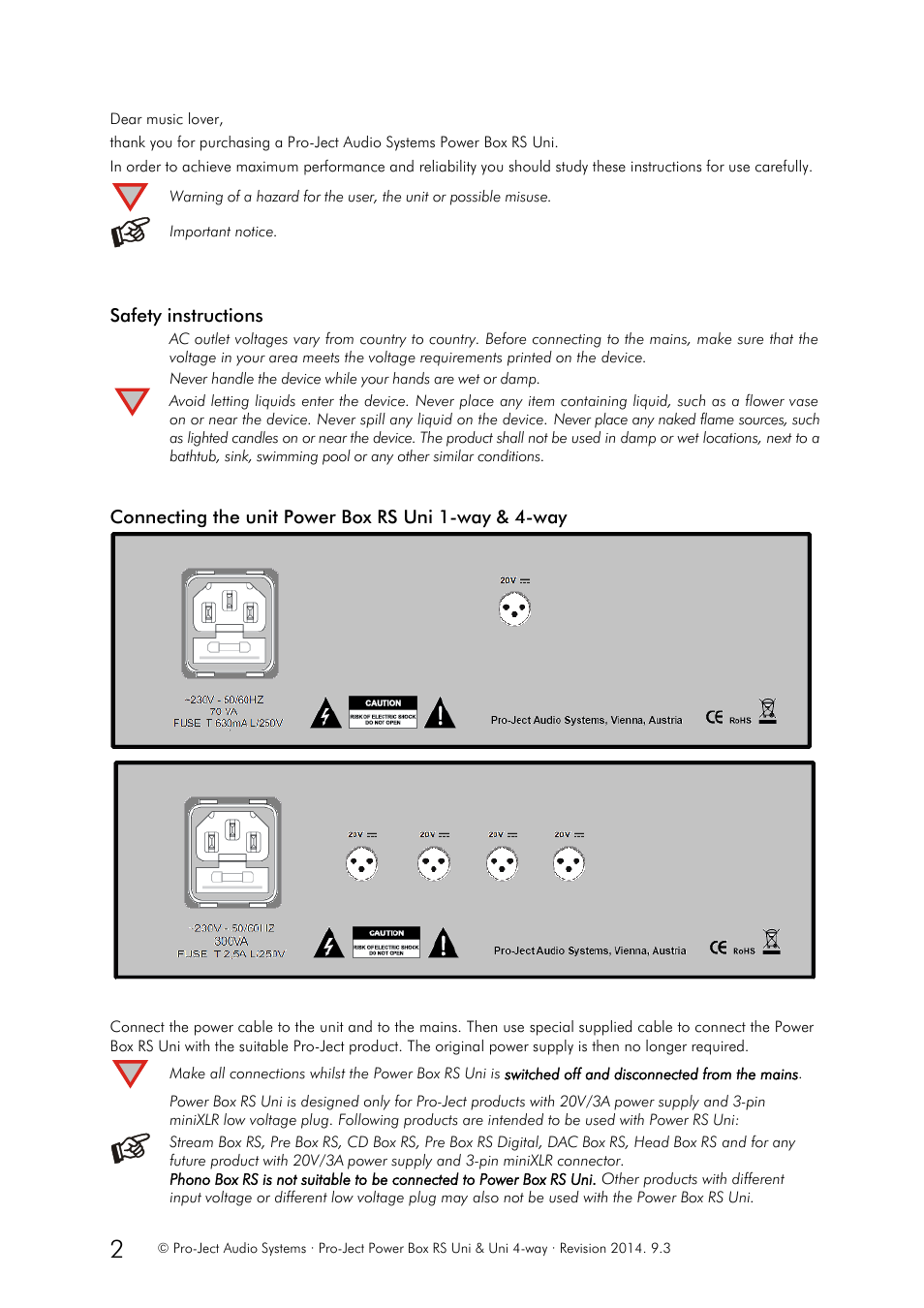 Pro-Ject Audio Systems Power Box RS Uni 1-way User Manual | Page 2 / 3