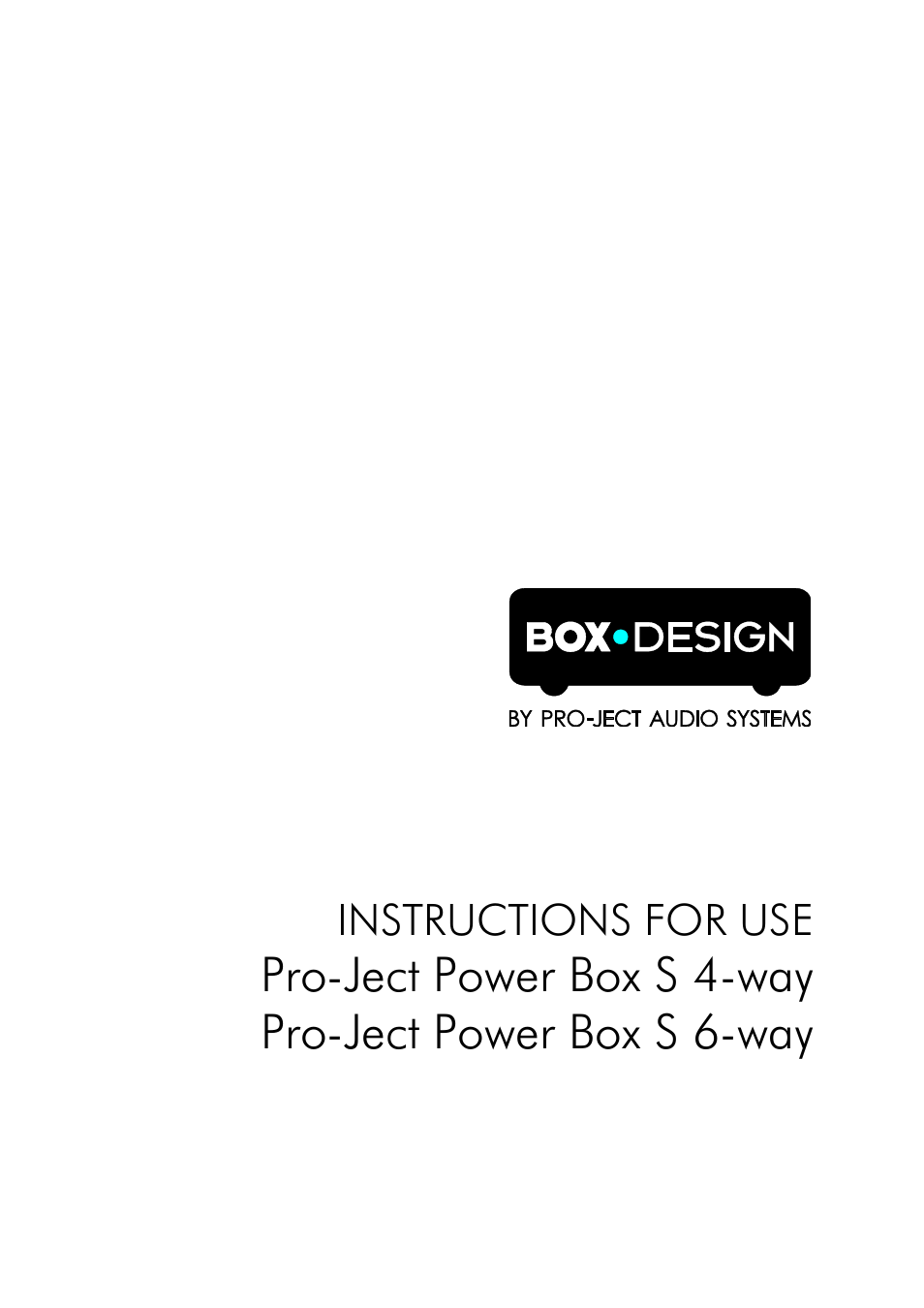 Pro-Ject Audio Systems Power Box S 4-way User Manual | 3 pages