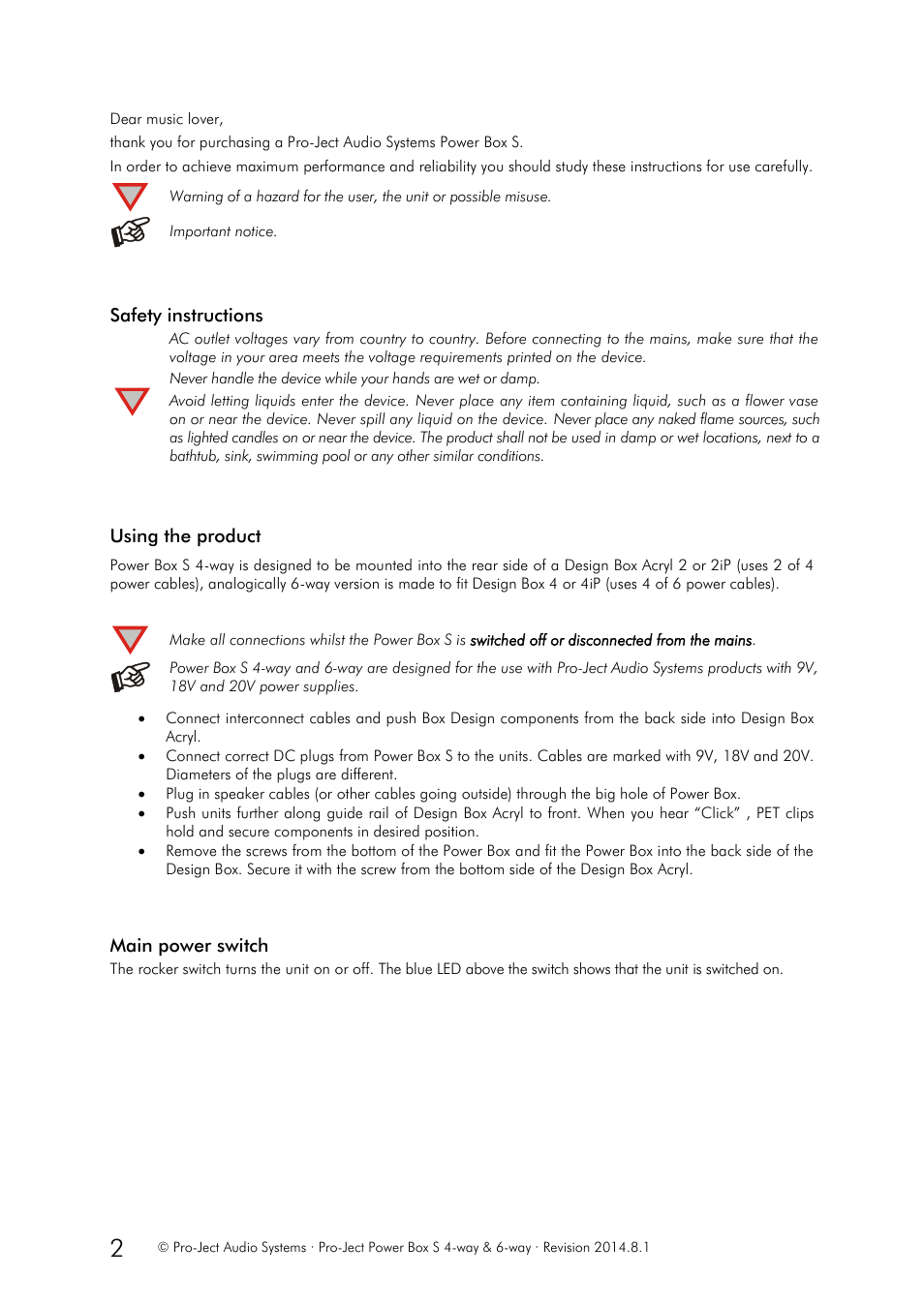 Pro-Ject Audio Systems Power Box S 4-way User Manual | Page 2 / 3