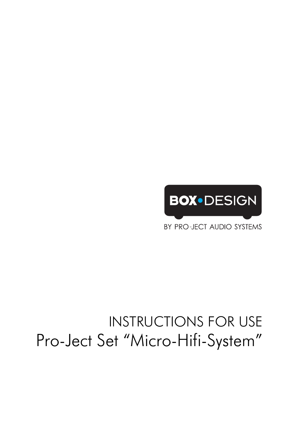 Pro-Ject Audio Systems Set Micro-Hifi-System User Manual | 19 pages