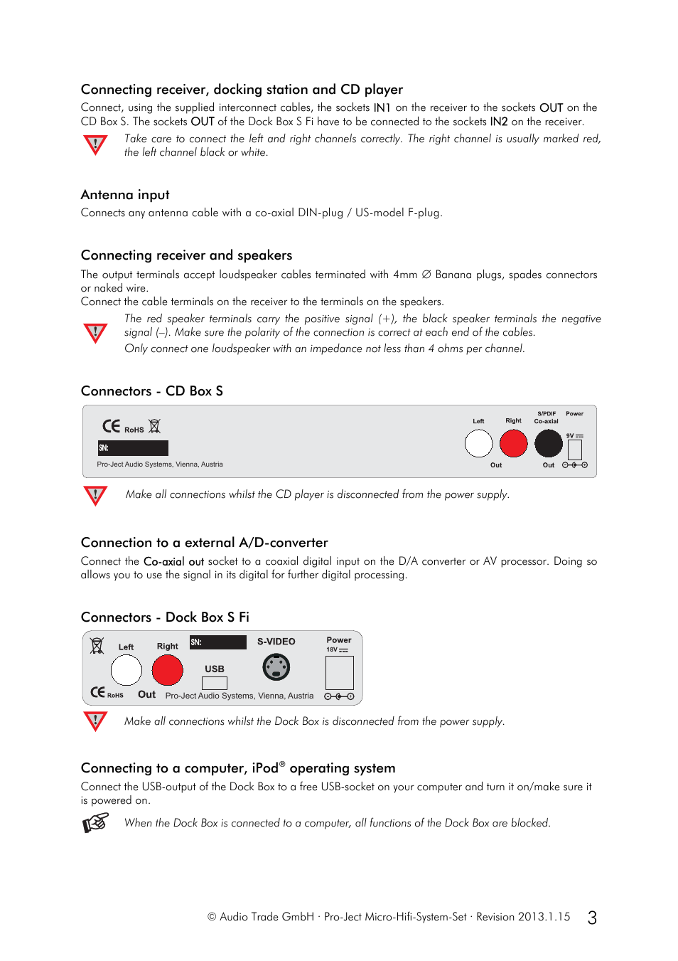 Pro-Ject Audio Systems Set Micro-Hifi-System User Manual | Page 3 / 19