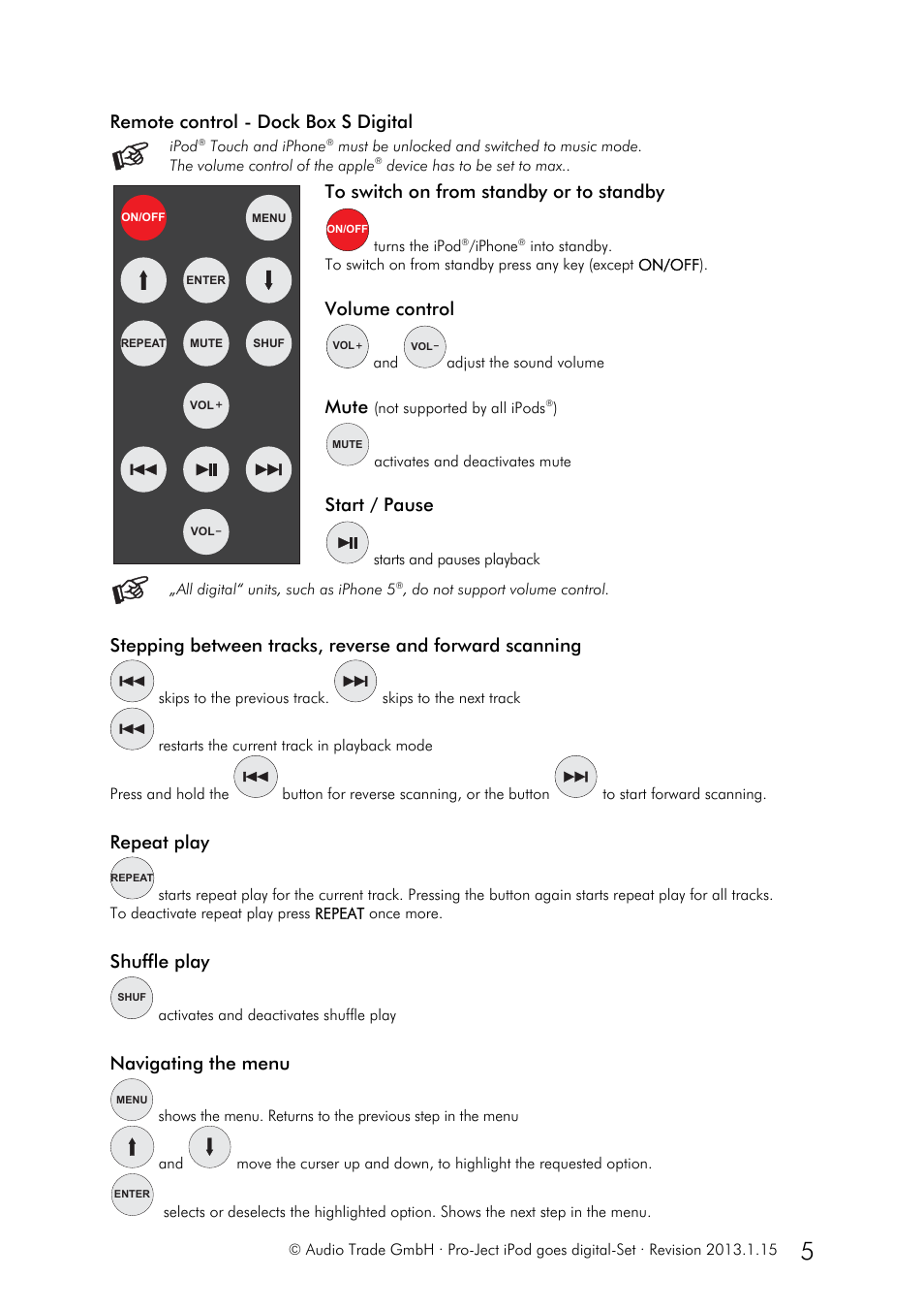 Pro-Ject Audio Systems Set iPod® goes digital User Manual | Page 5 / 7