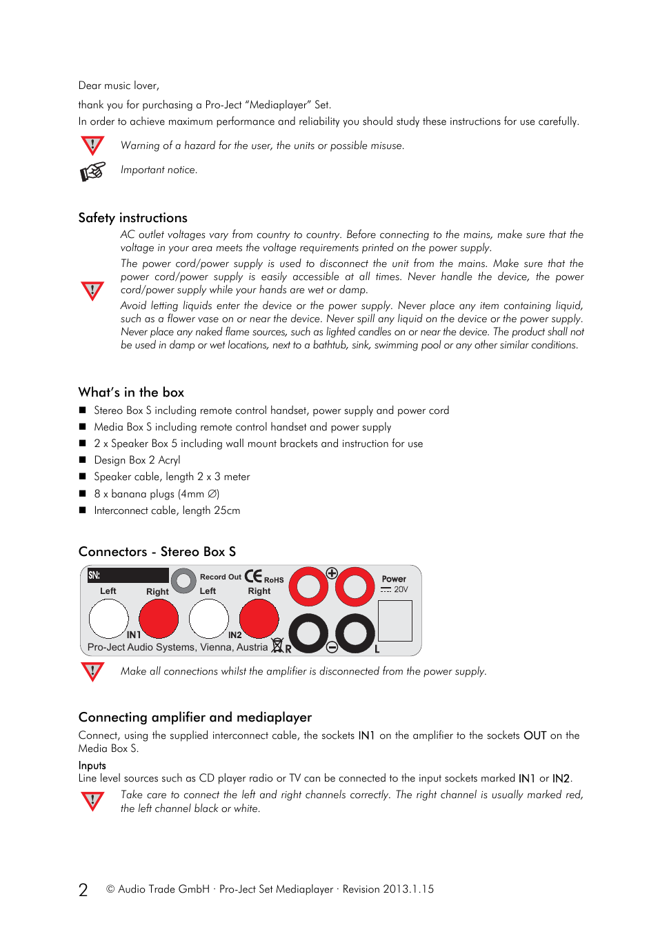 Pro-Ject Audio Systems Set Mediaplayer User Manual | Page 2 / 8