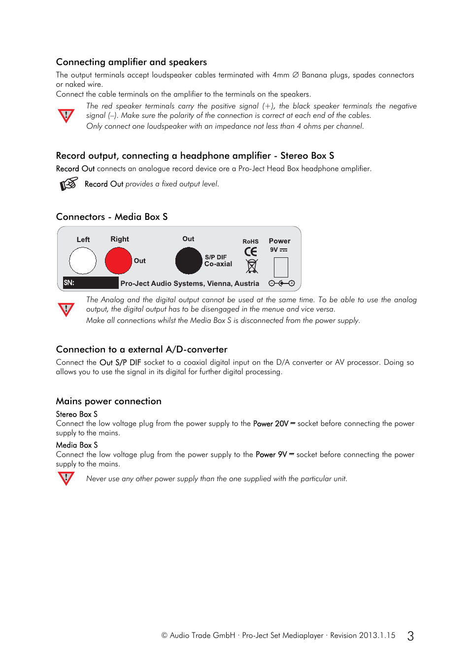 Pro-Ject Audio Systems Set Mediaplayer User Manual | Page 3 / 8