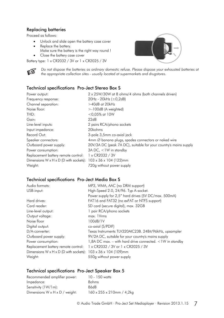 Pro-Ject Audio Systems Set Mediaplayer User Manual | Page 7 / 8