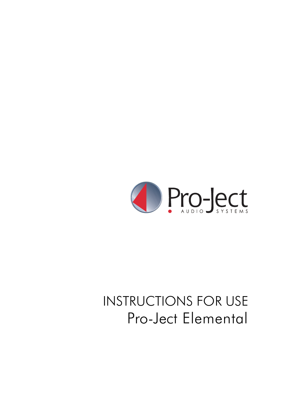 Pro-Ject Audio Systems Pro-Ject Elemental User Manual | 7 pages