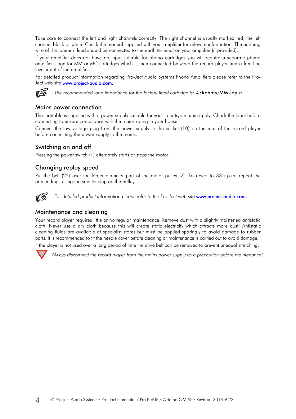 Pro-Ject Audio Systems Pro-Ject Elemental User Manual | Page 4 / 7