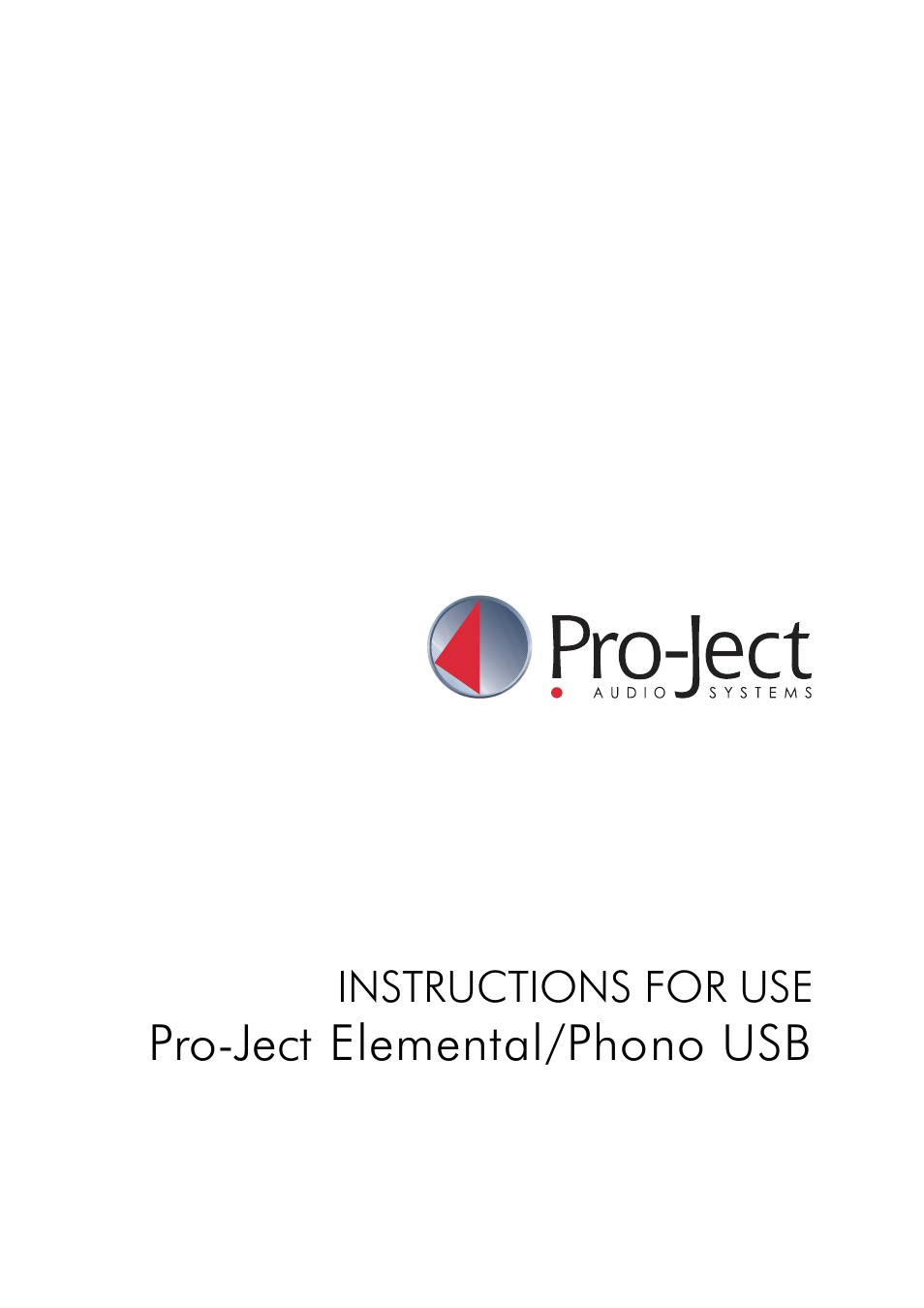 Pro-Ject Audio Systems Pro-Ject Elemental Phono USB User Manual | 8 pages