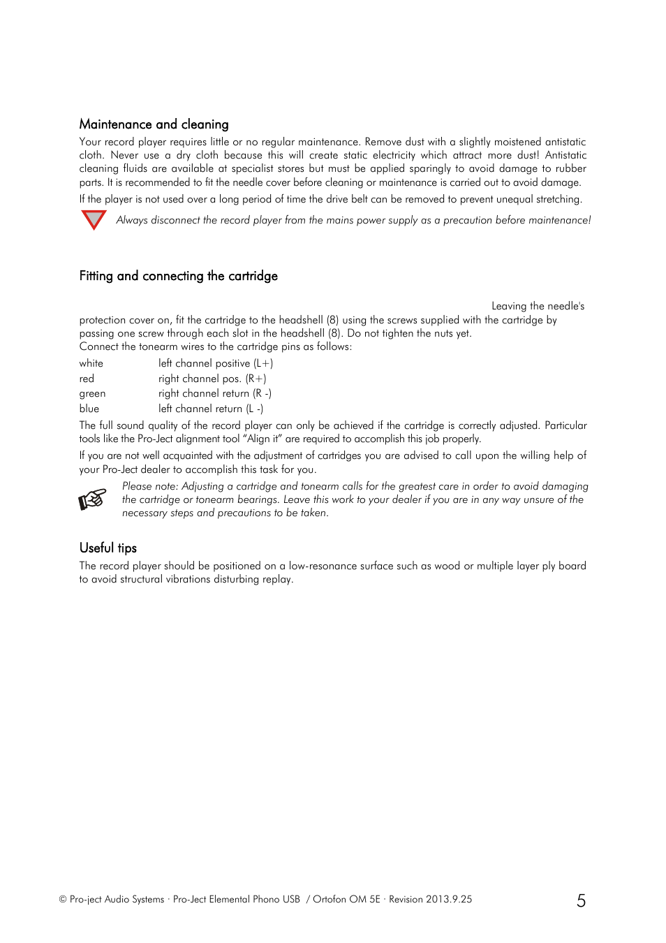 Pro-Ject Audio Systems Pro-Ject Elemental Phono USB User Manual | Page 5 / 8