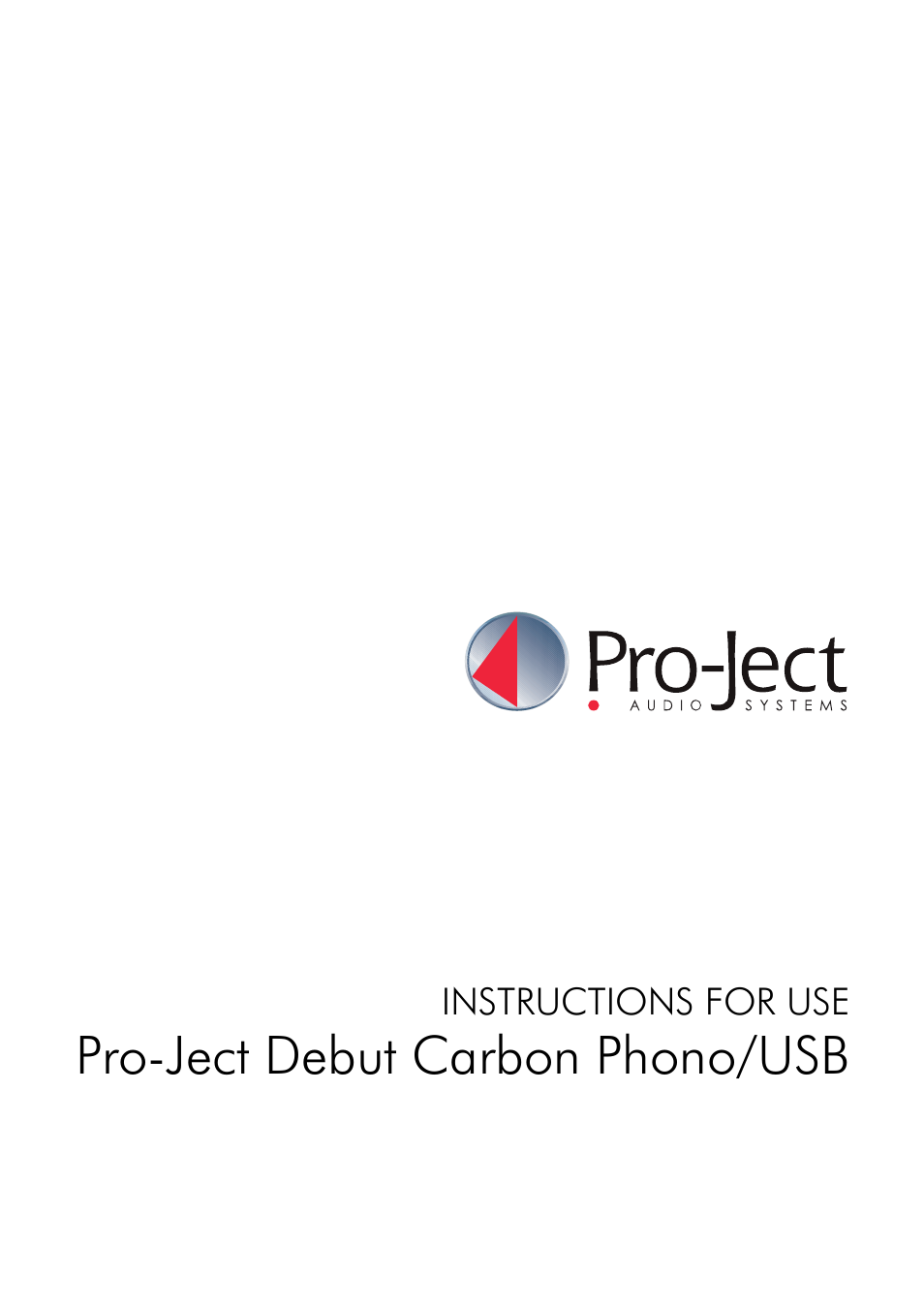 Pro-Ject Audio Systems Pro-Ject Debut Carbon Phono USB (DC) User Manual | 9 pages