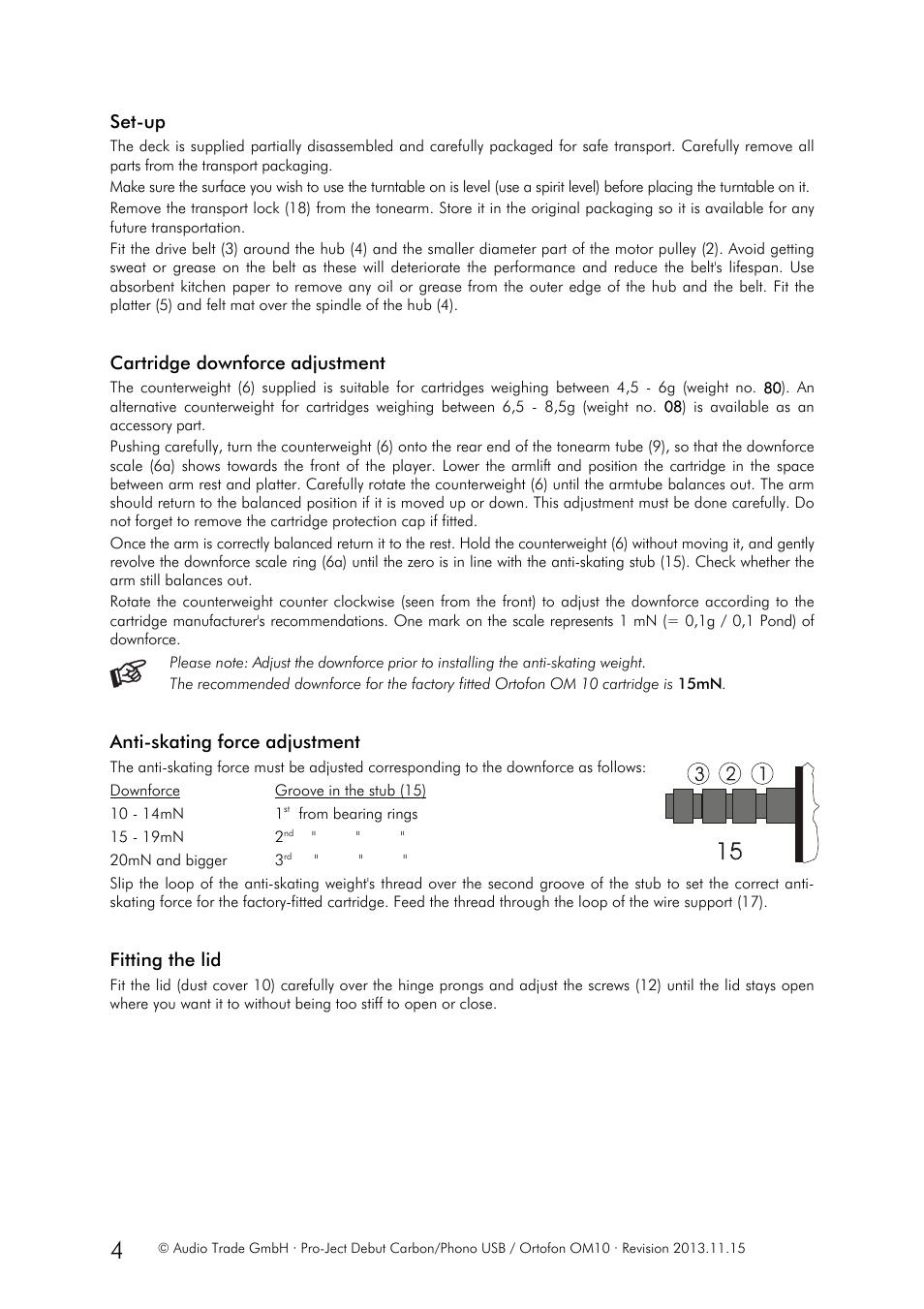 Pro-Ject Audio Systems Pro-Ject Debut Carbon Phono USB (DC) User Manual | Page 4 / 9