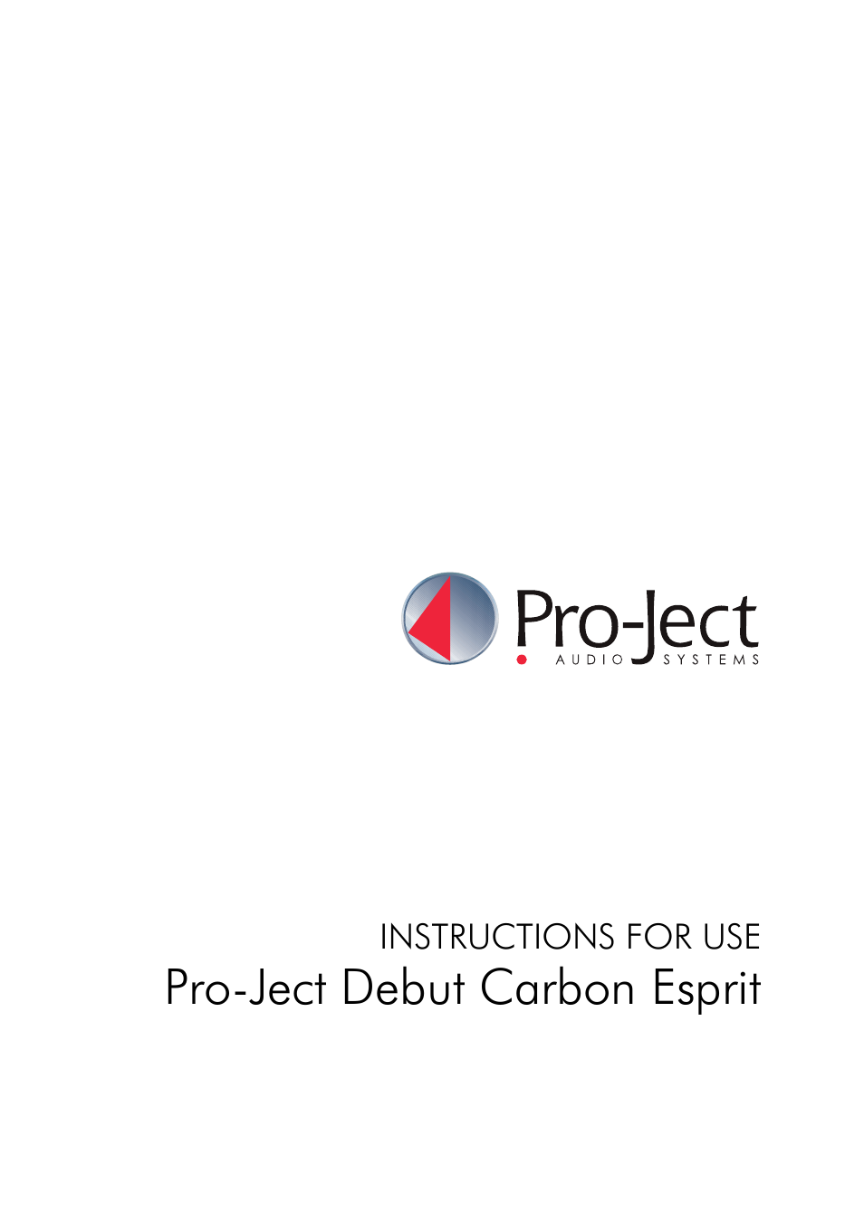 Pro-Ject Audio Systems Pro-Ject Debut Carbon Esprit (DC) User Manual | 8 pages
