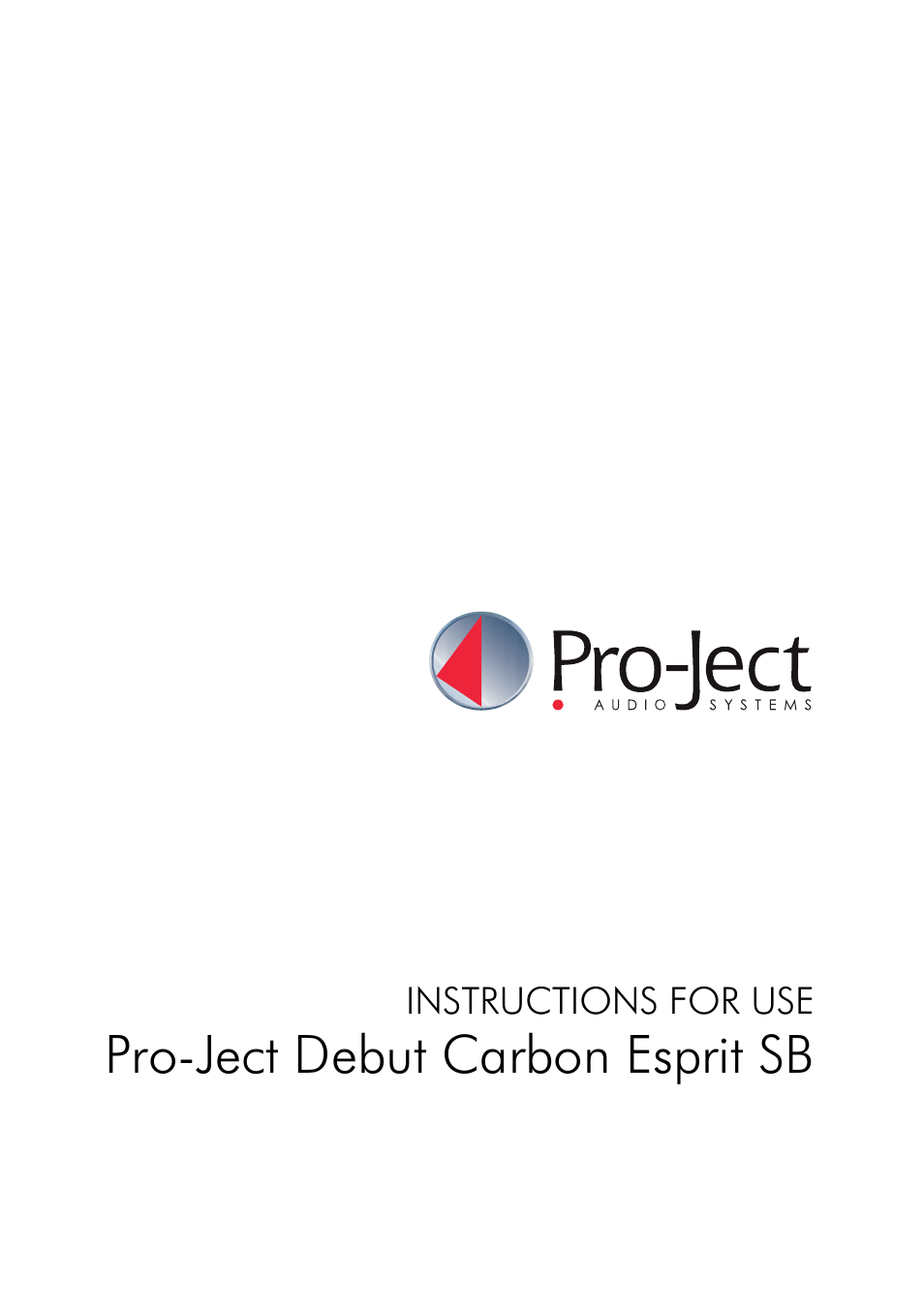 Pro-Ject Audio Systems Pro-Ject Debut Carbon Esprit SB (DC) User Manual | 8 pages