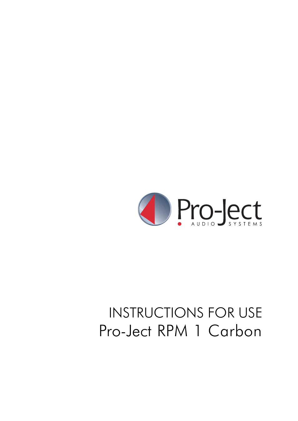 Pro-Ject Audio Systems Pro-Ject RPM 1 Carbon User Manual | 9 pages