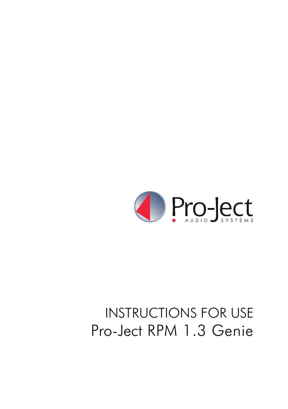Pro-Ject Audio Systems Pro-Ject RPM 1.3 Genie User Manual | 7 pages