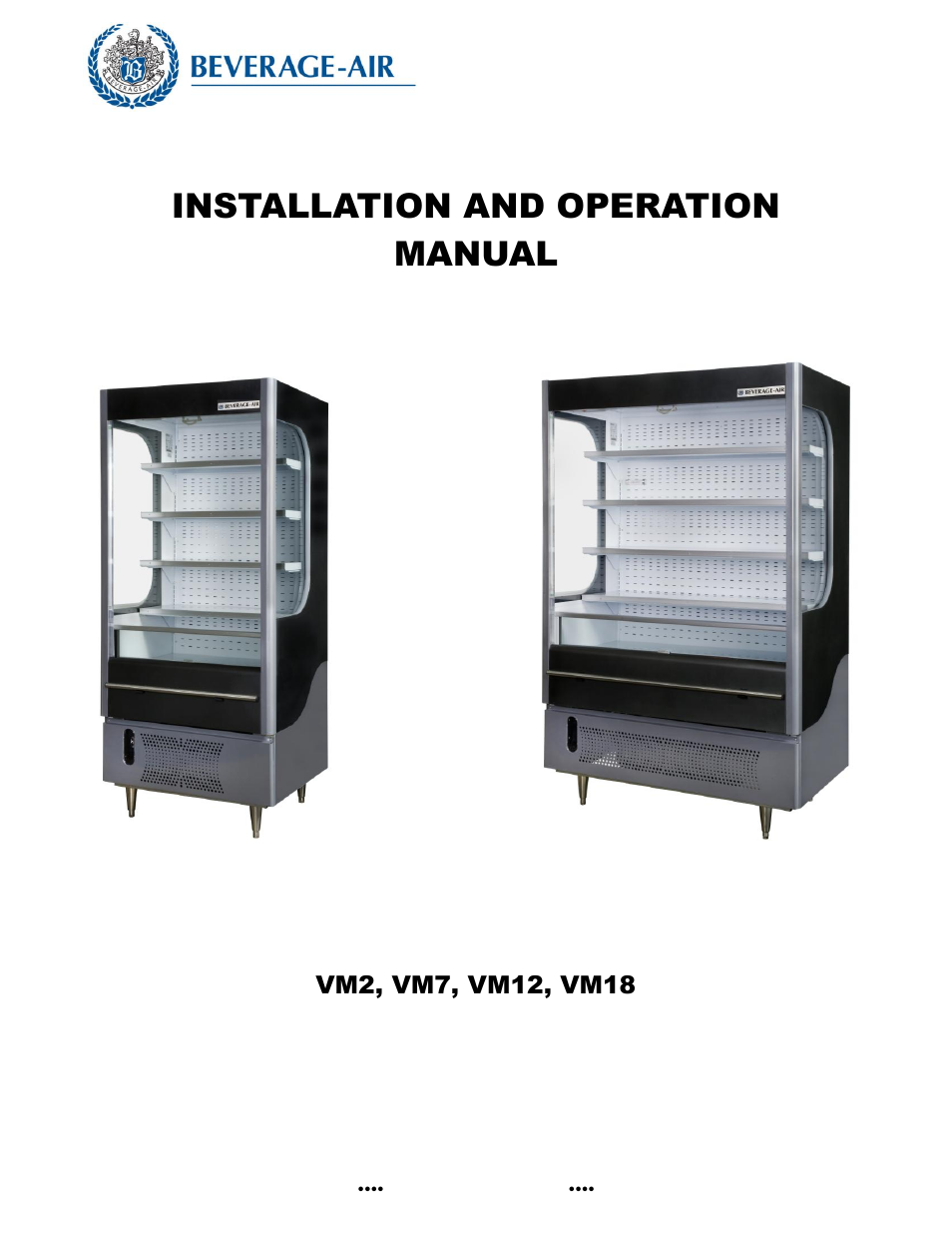 Beverage-Air VM12 User Manual | 10 pages