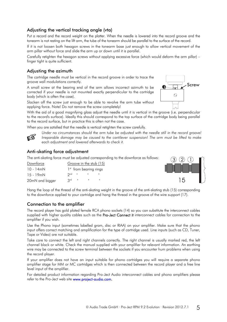 Pro-Ject Audio Systems Pro-Ject RPM 9.2 Evolution User Manual | Page 5 / 8