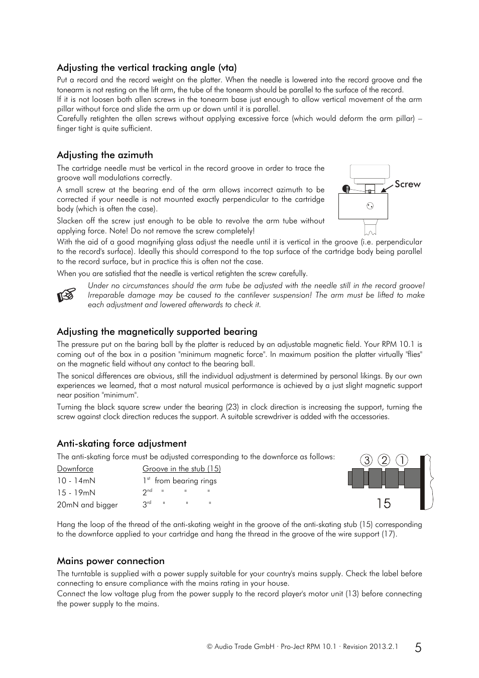 Pro-Ject Audio Systems Pro-Ject RPM 10.1 Evolution User Manual | Page 5 / 8