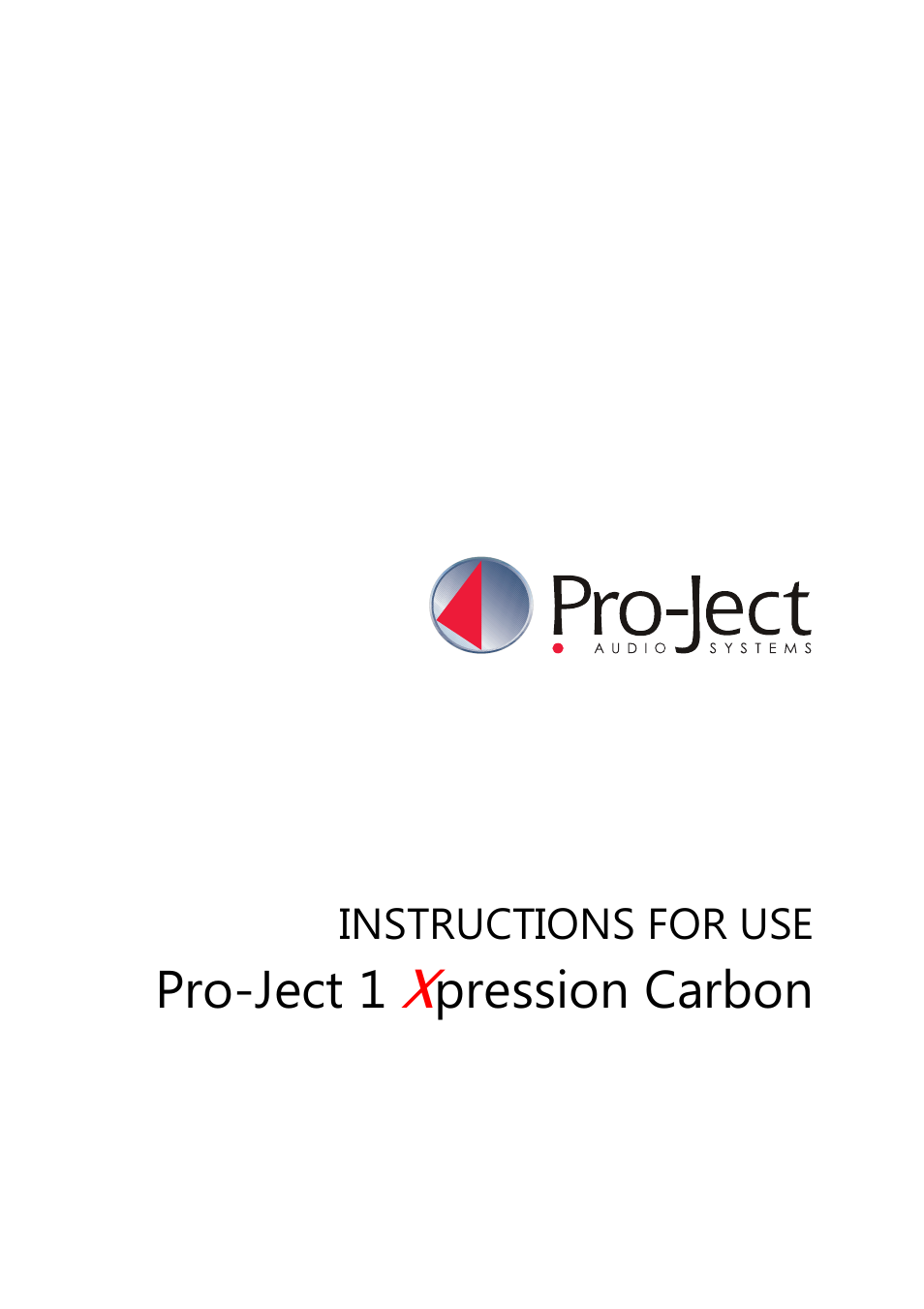Pro-Ject Audio Systems Pro-Ject 1Xpression Carbon User Manual | 9 pages