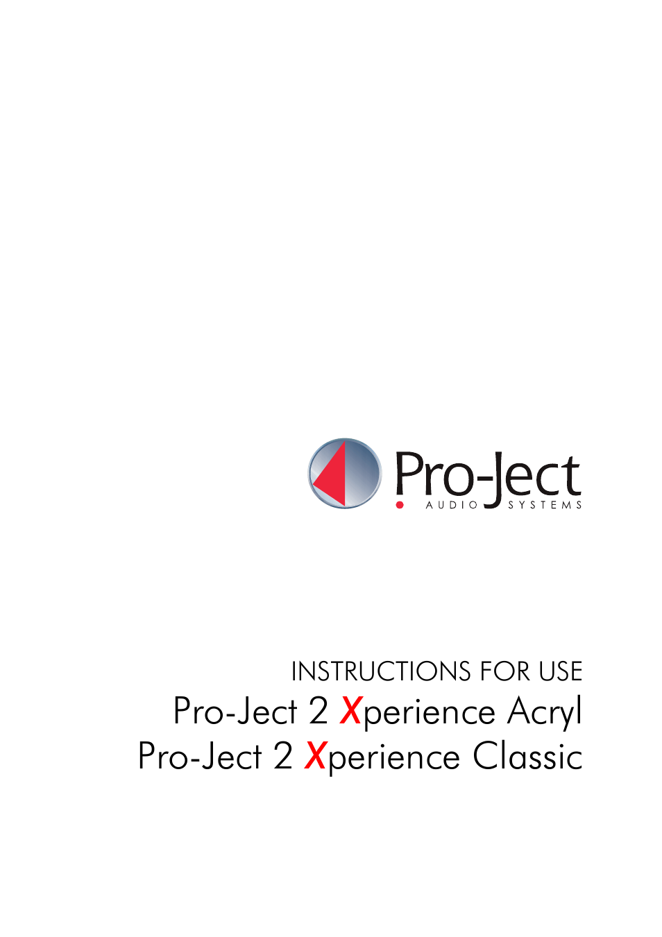 Pro-Ject Audio Systems Pro-Ject 2Xperience Classic User Manual | 8 pages