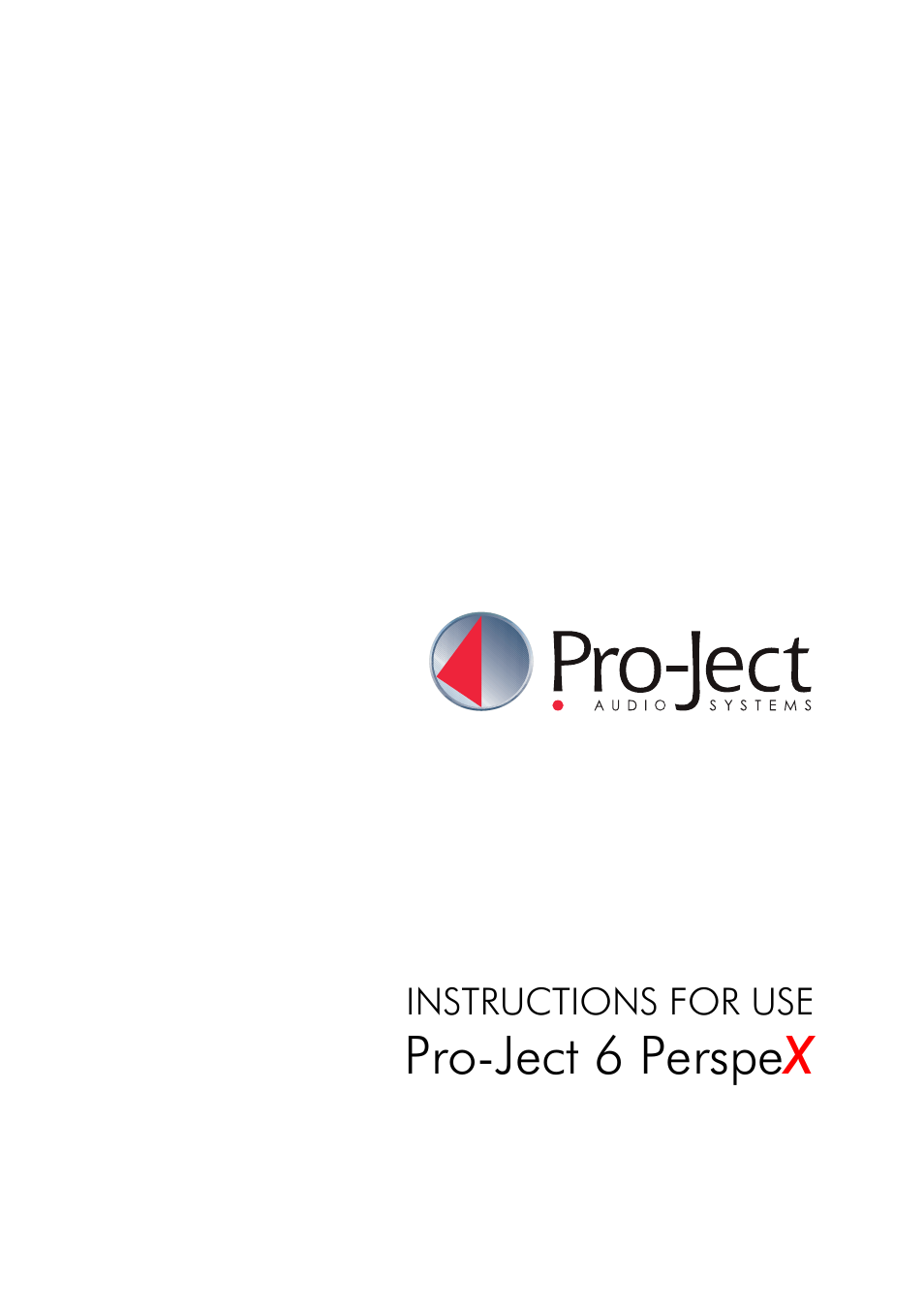 Pro-Ject Audio Systems Pro-Ject 6PerspeX User Manual | 8 pages