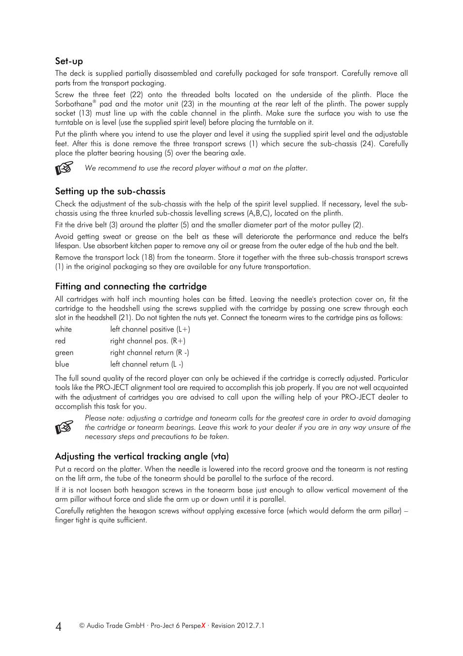 Pro-Ject Audio Systems Pro-Ject 6PerspeX User Manual | Page 4 / 8