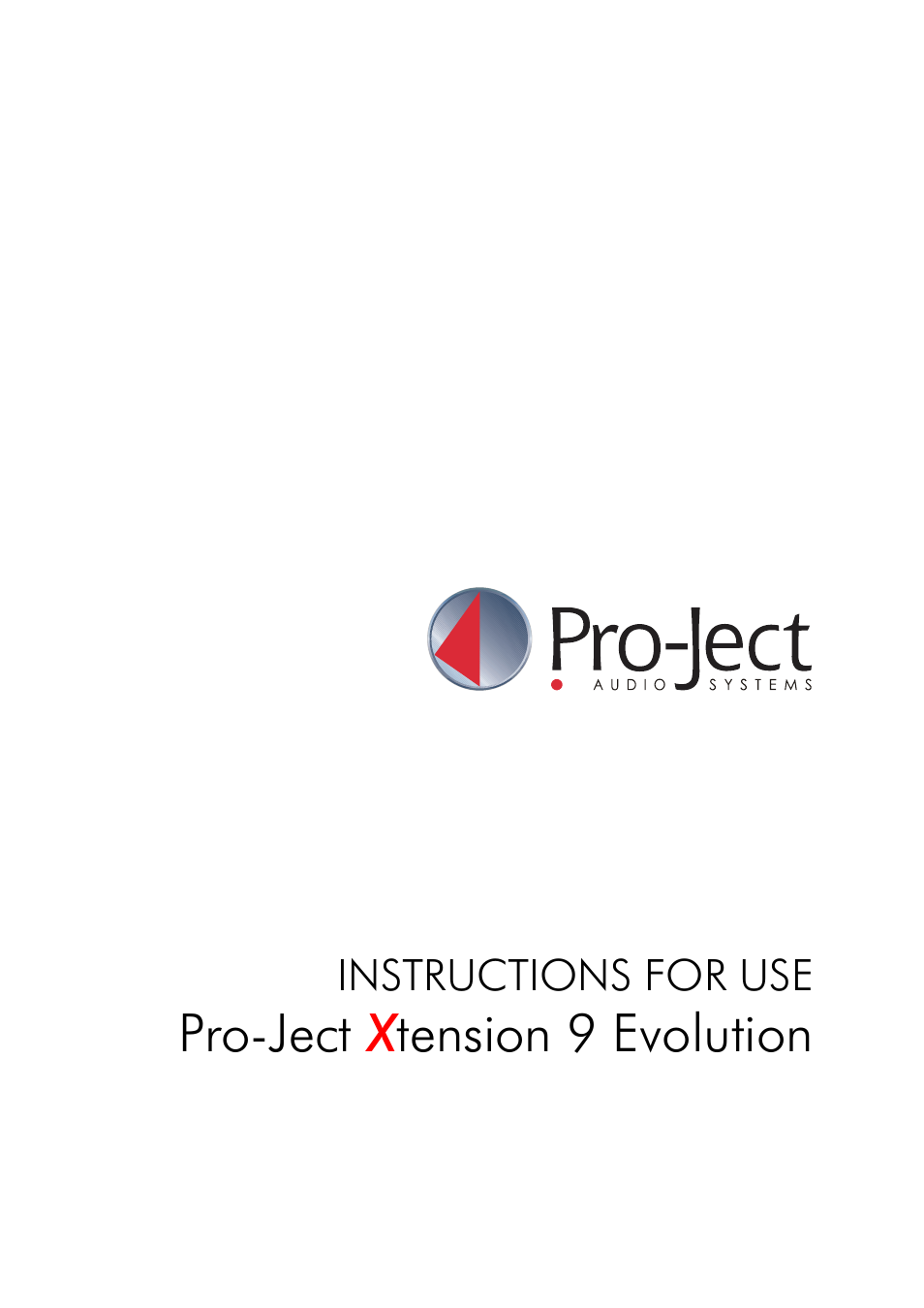 Pro-Ject Audio Systems Pro-Ject Xtension 9 Evolution User Manual | 9 pages