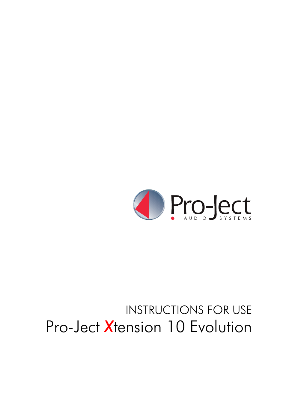 Pro-Ject Audio Systems Pro-Ject Xtension 10 Evolution User Manual | 7 pages