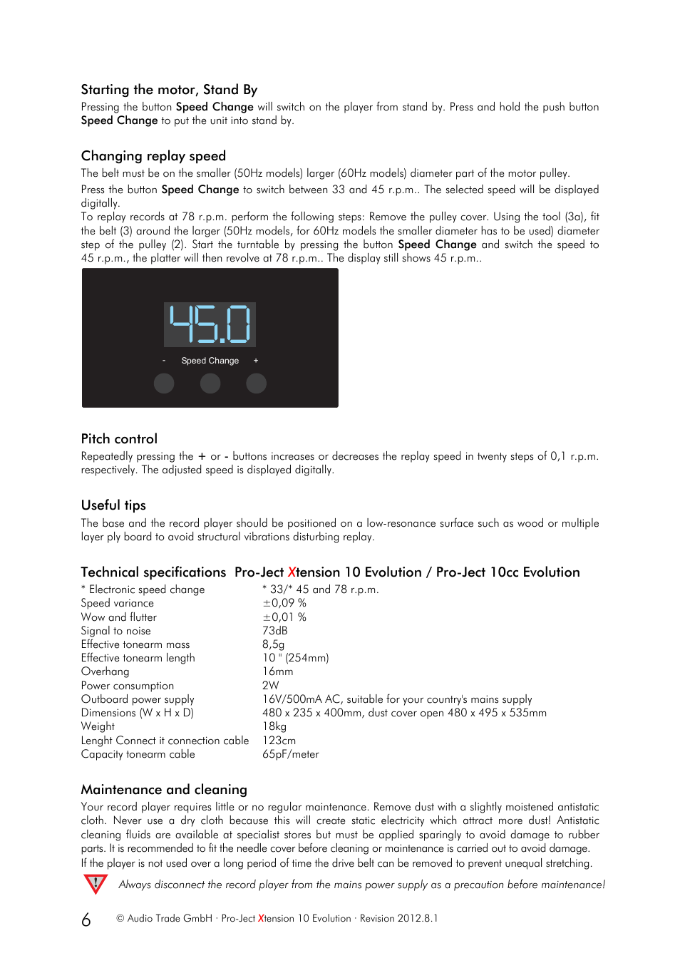 Pro-Ject Audio Systems Pro-Ject Xtension 10 Evolution User Manual | Page 6 / 7