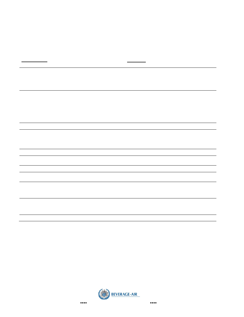 Service checklist | Beverage-Air CF-3 User Manual | Page 7 / 12