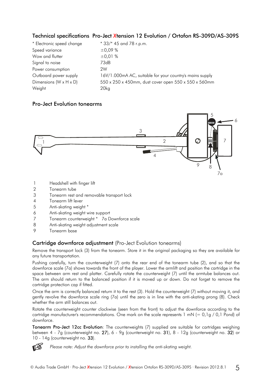 Pro-Ject Audio Systems Pro-Ject Xtension 12 Evolution User Manual | Page 5 / 10