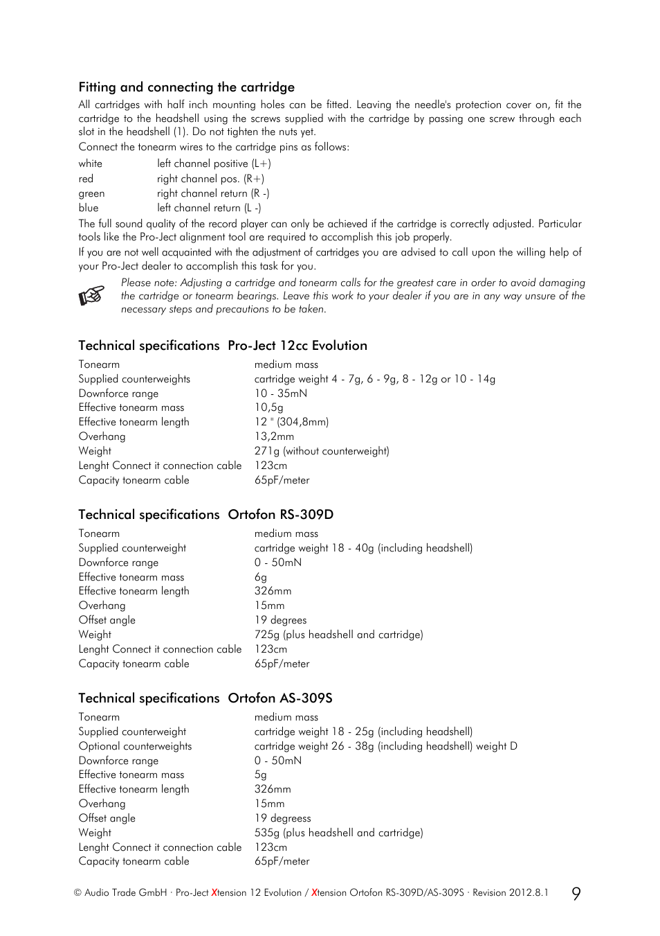 Pro-Ject Audio Systems Pro-Ject Xtension 12 Evolution User Manual | Page 9 / 10