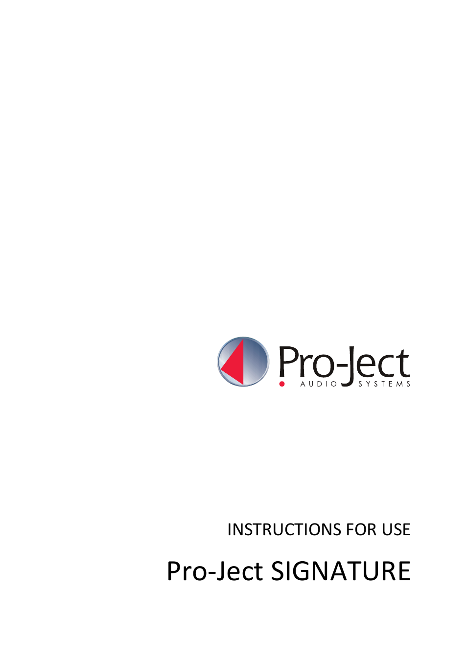 Pro-Ject Audio Systems Pro-Ject Signature 12 User Manual | 23 pages