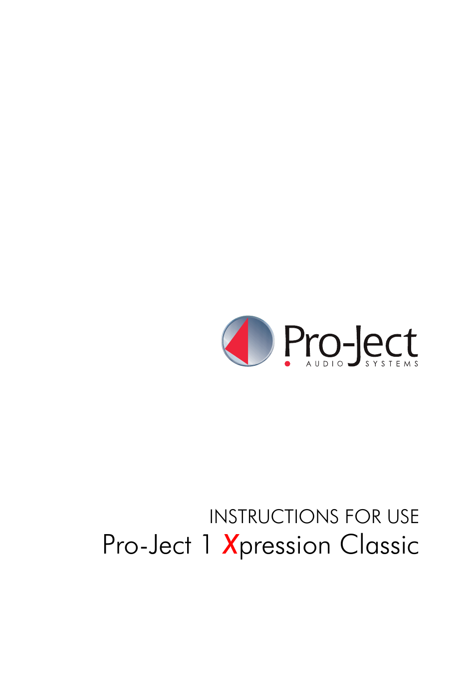 Pro-Ject Audio Systems Pro-Ject 1Xpression III Classic User Manual | 8 pages