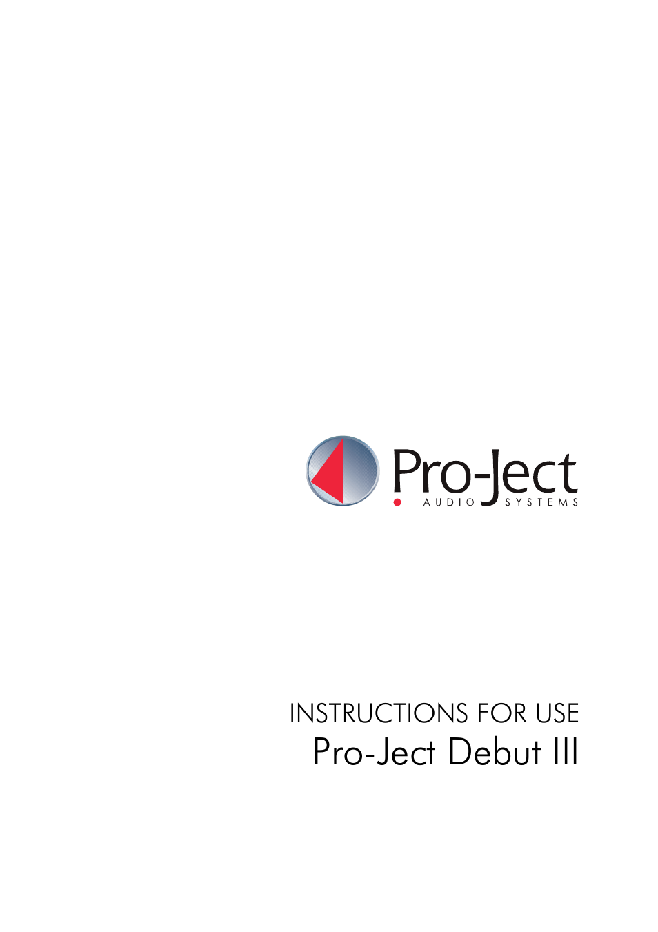 Pro-Ject Audio Systems Pro-Ject Debut III User Manual | 7 pages