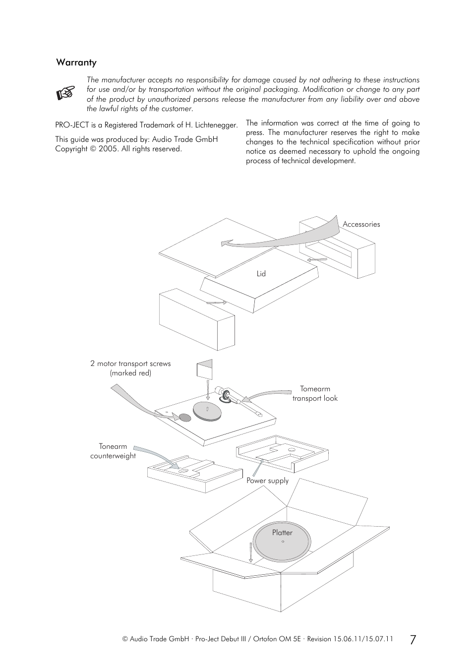 Pro-Ject Audio Systems Pro-Ject Debut III User Manual | Page 7 / 7