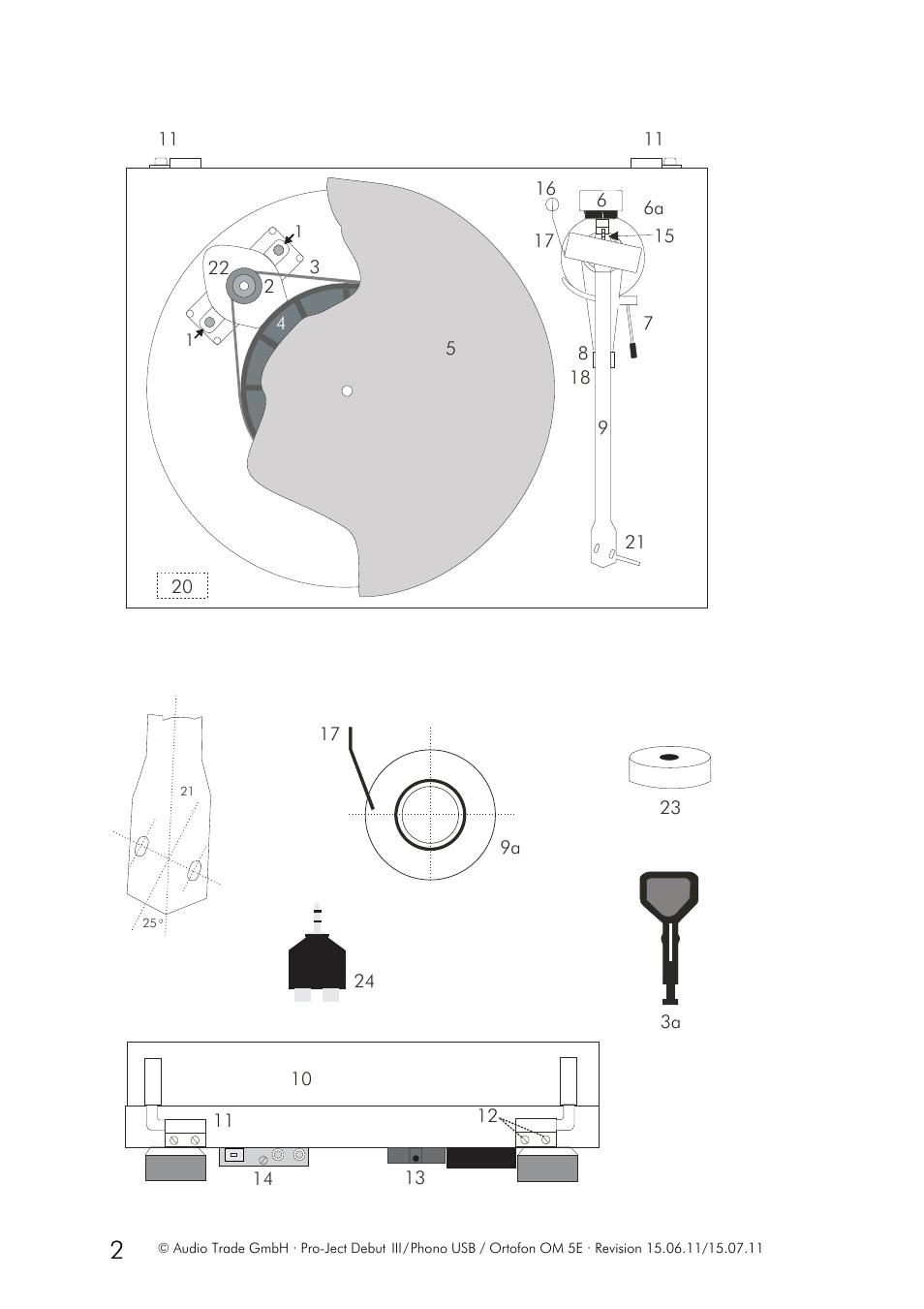 Pro-Ject Audio Systems Pro-Ject Debut III/Phono USB User Manual | Page 2 / 10