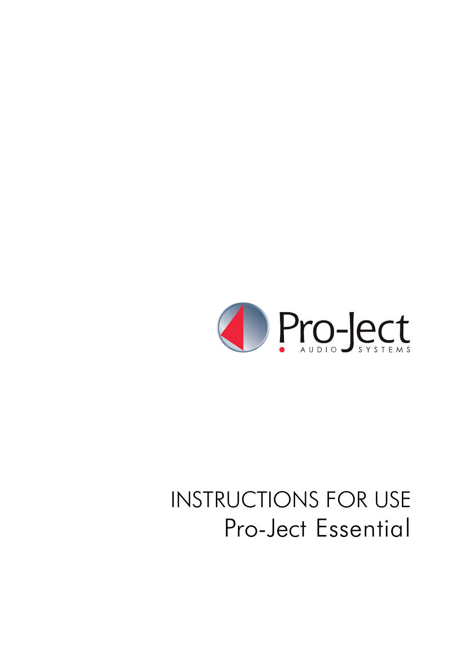 Pro-Ject Audio Systems Pro-Ject Essential User Manual | 7 pages