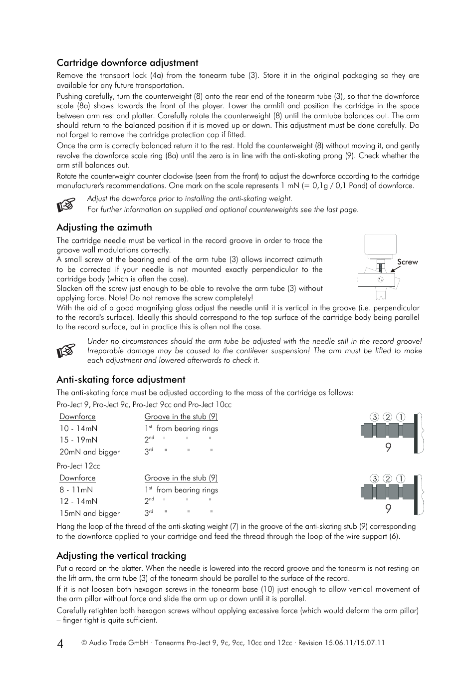 Pro-Ject Audio Systems Pro-Ject 9cc User Manual | Page 4 / 5